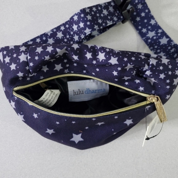Lulu Dharma Fanny Hip Pack Silver Stars on Indigo - Picture 10 of 11
